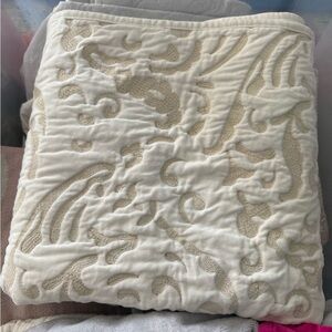 Pottery Barn Kids Cream and Gold Quilted blanket